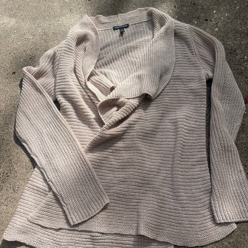 Eileen Fisher Shawl Cardigan Women's Cream Sweater